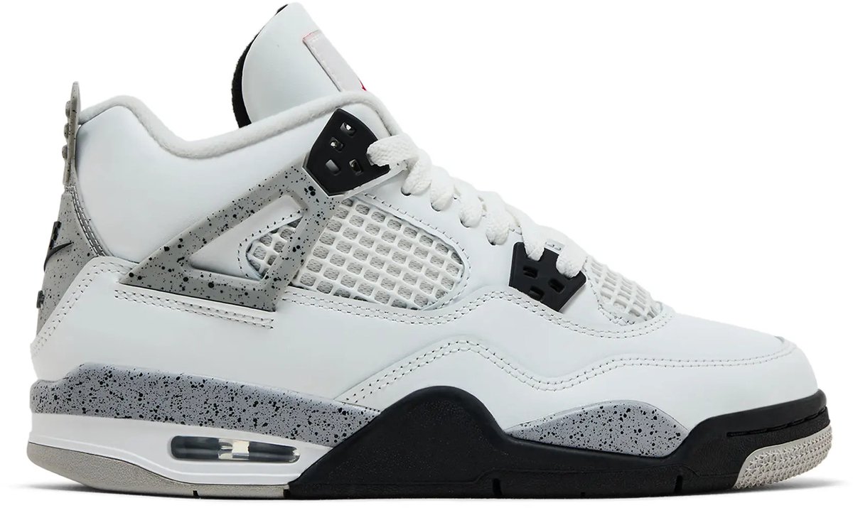 Nike Air Jordan 4 Retro Sneakers Unisex Cement Wit