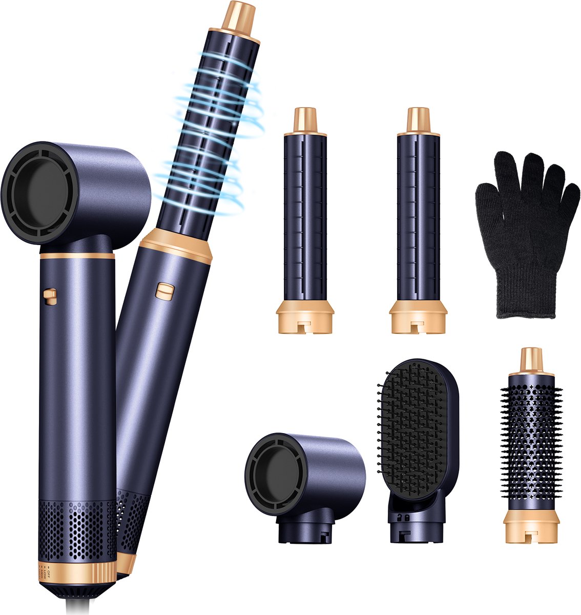 UKLISS 5-in-1 Föhnborstel & Krulborstel – Multistyler – Ionisch – 1000W – Zonder Hitteschade – Haarstyler