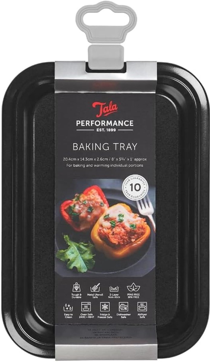 Tala Performance – Kwart Bakplaat – 12 x 18 x 2 cm – Non-stick – Carbonstaal – Voor Kleine Porties – Ovenbestendig tot 240°C