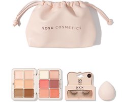 Sosu | The Beauty Base Collection Gift Set - Complete Palette - Wimpers - Blender Spons - Makeup Tas - Basis Makeup - Vegan