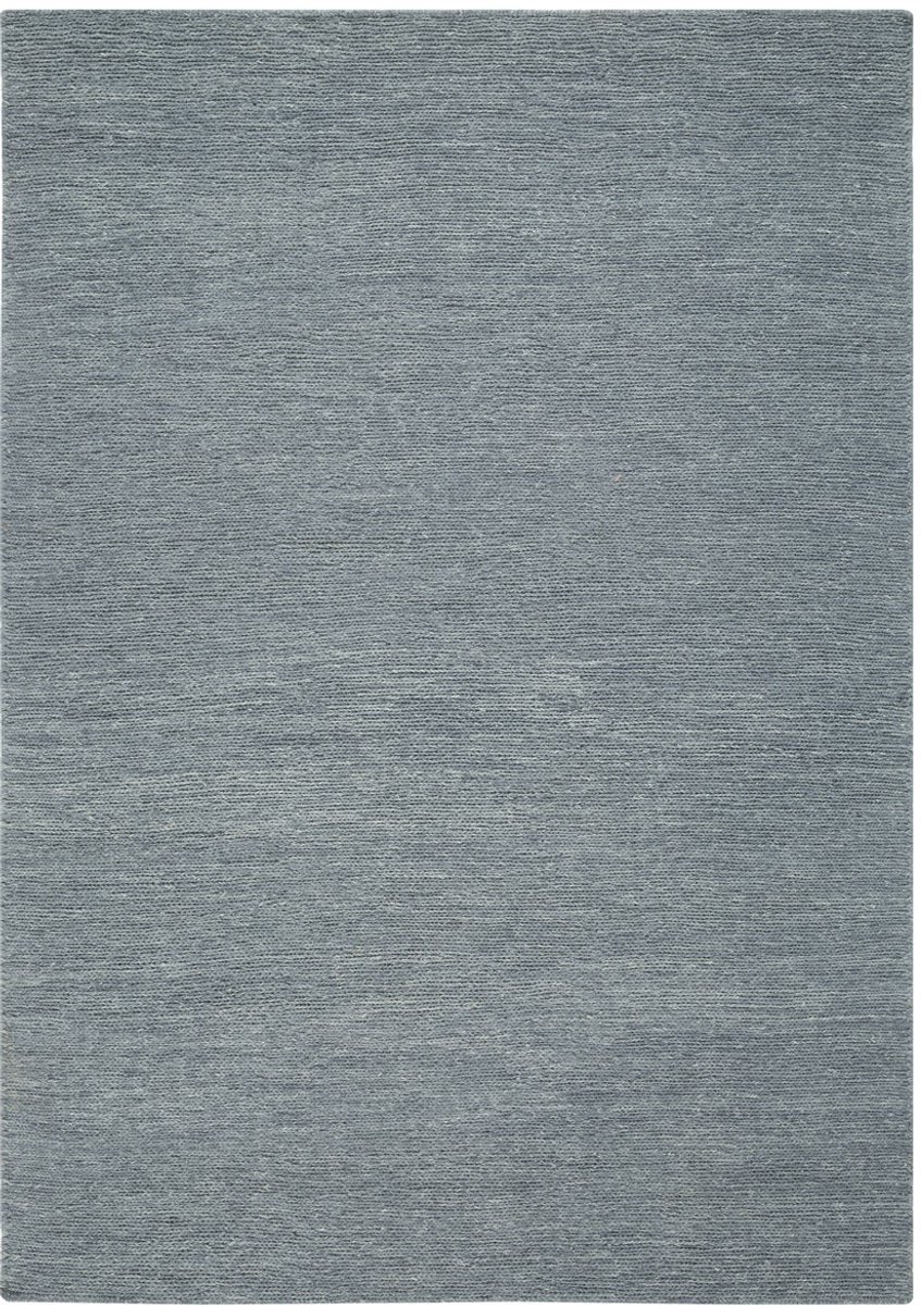 Lino Sera Denim Blue Sumack Tapijt 200x300cm - 100% Handgesponnen Wol - Authentiek Vlakgeweven Vloerkleed – Laagpolig Natuurlijk Luxe Tapijt voor Woonkamer, Eetkamer of Slaapkamer