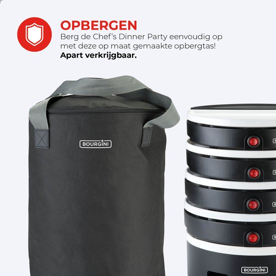 Bourgini Chef's Dinner Party Gourmetstel – 4 Personen – Bakplaat - PFAS-vrij - Vaatwasserbestendig