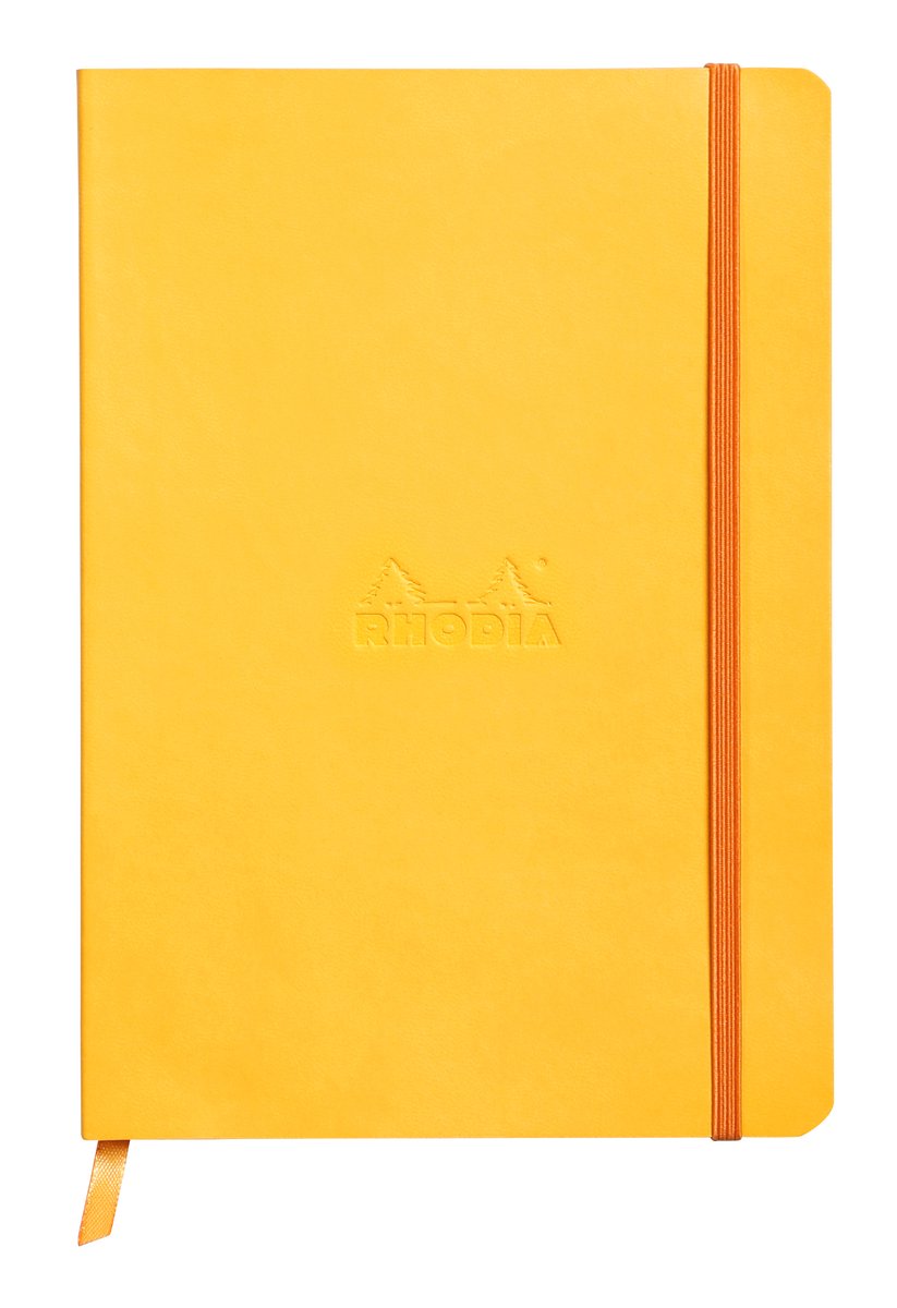 Rhodia Softcover Notitieboek – A5 – 80 Bladen – Gelijnd – Ivoorkleurig Papier 90 g/m² – Met Elastieksluiting - Narcis