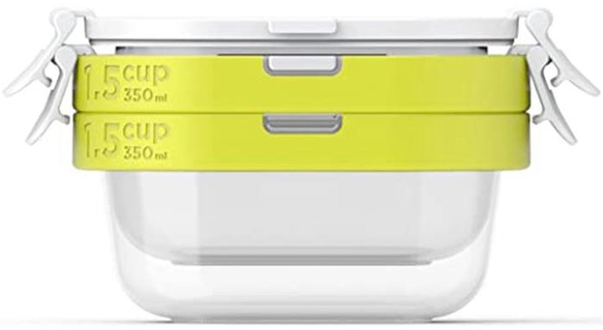 Transparante Set van 2 Opbergcontainers - 14,8 cm Polypropyleen