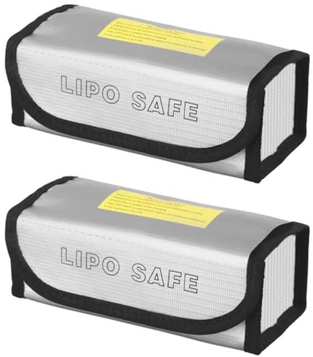 Lipo Veilige Tas - Brandwerende Batterijtas 185 x 75 x 60 MM - 2 Stuks