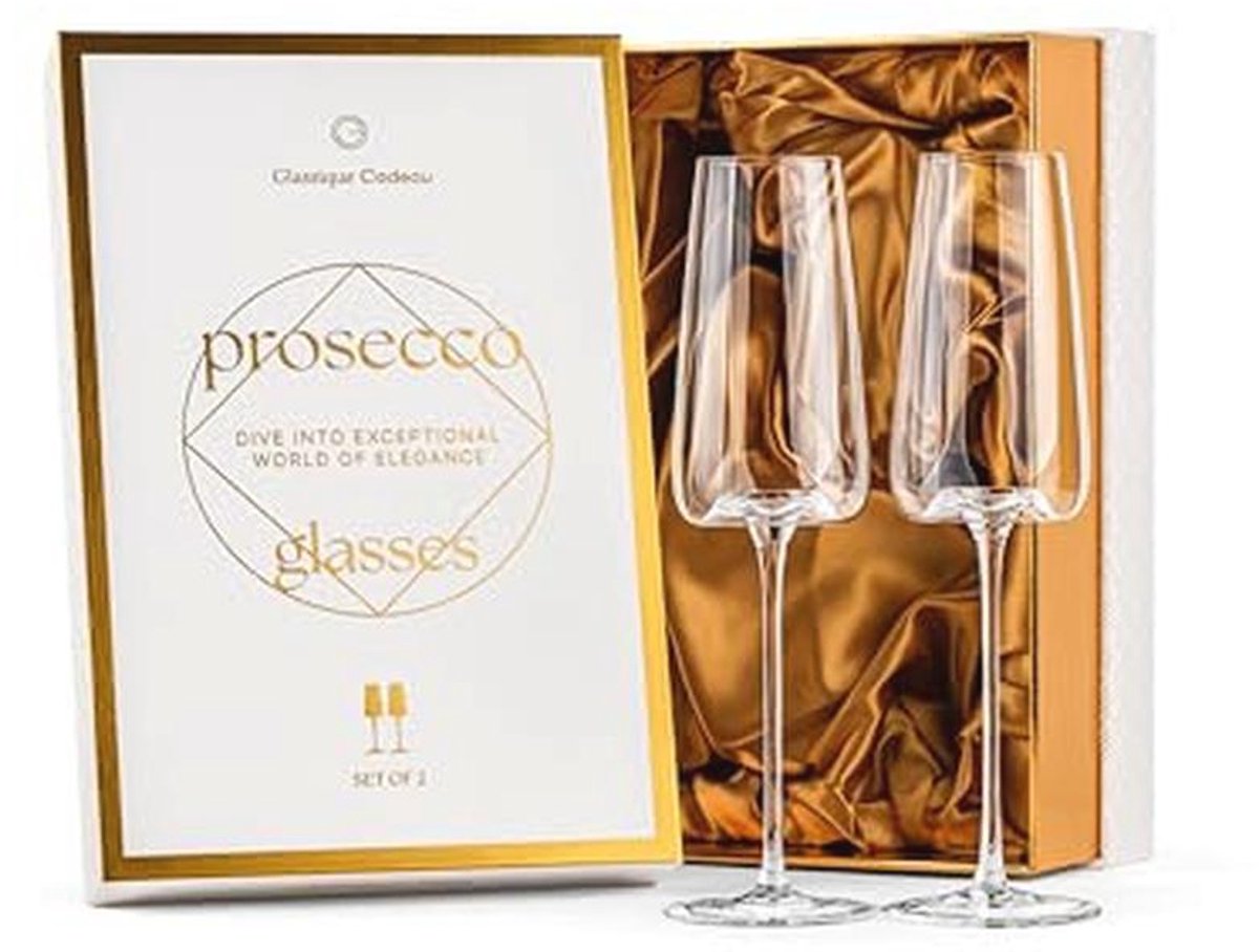 Prosecco Glazen Set van 2 - Perfect voor Feesten en Speciale Gelegenheden