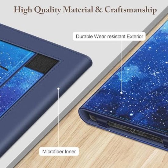 Fintie Case for Tolino Shine Color/Shine 5 (2024)/Shine 4 (2022) & Kobo Clara Colour/Clara BW(2024)/Clara 2E (2022) - Kickstand Cover with Card Compartment, Wristband and Auto Sleep/Wake Starry Sky van Merkloos — afbeelding 3