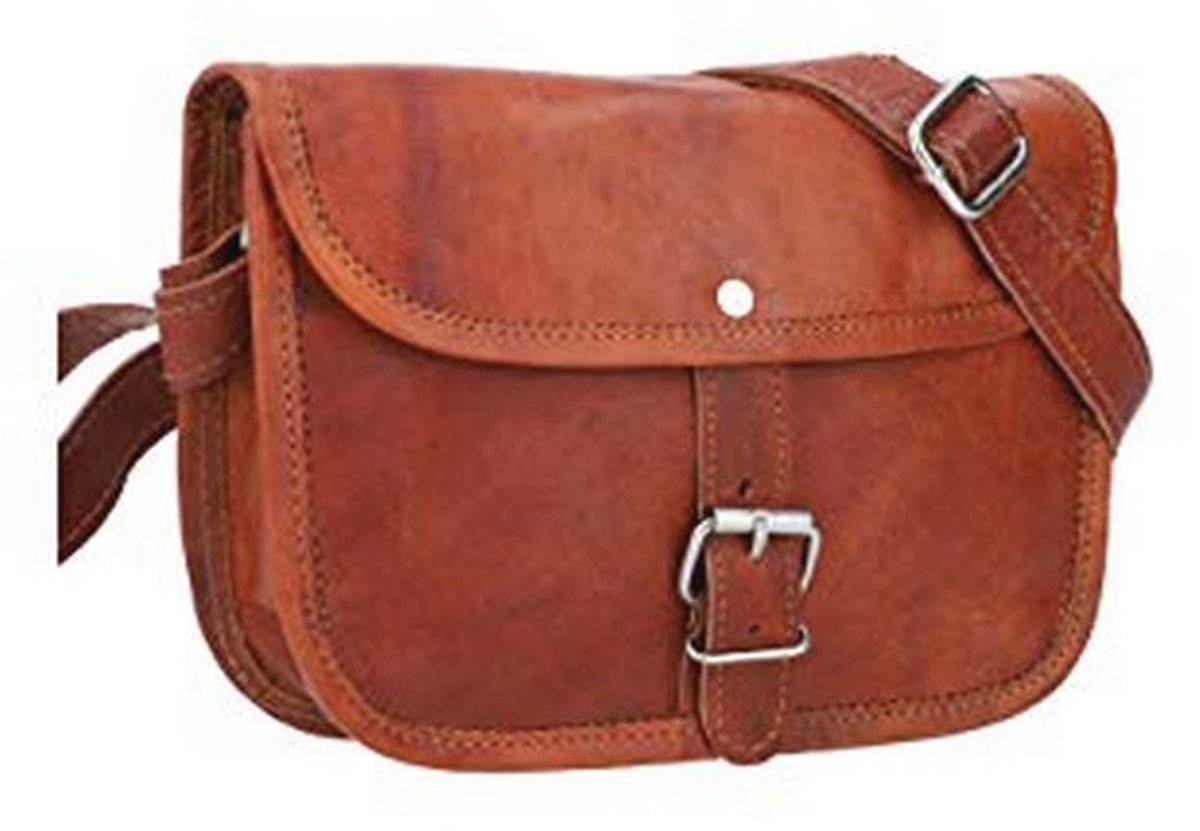 Schoudertas voor dames - leren handtas met vintage look