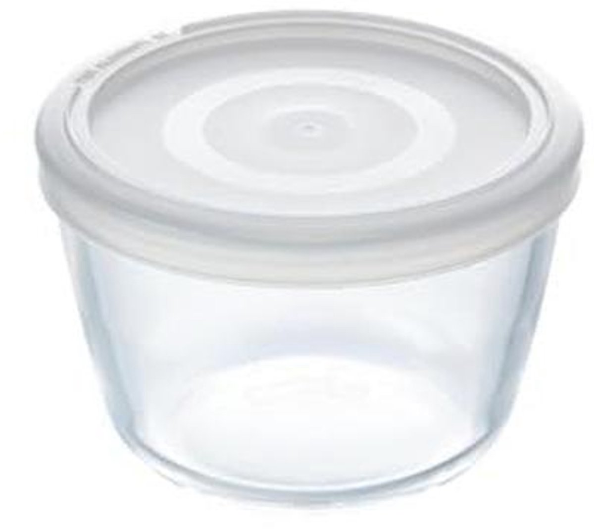 Ronde voedselcontainer met deksel 12 cm - 0,6 l, borosilicaatglas, ovenbestendig