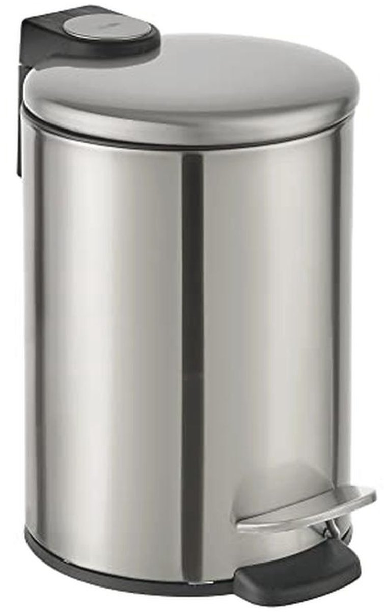 Vuilnisemmer 3 liter met softclose en klapdeksel - Mat roestvrij staal, ideaal voor badkamer en keuken
