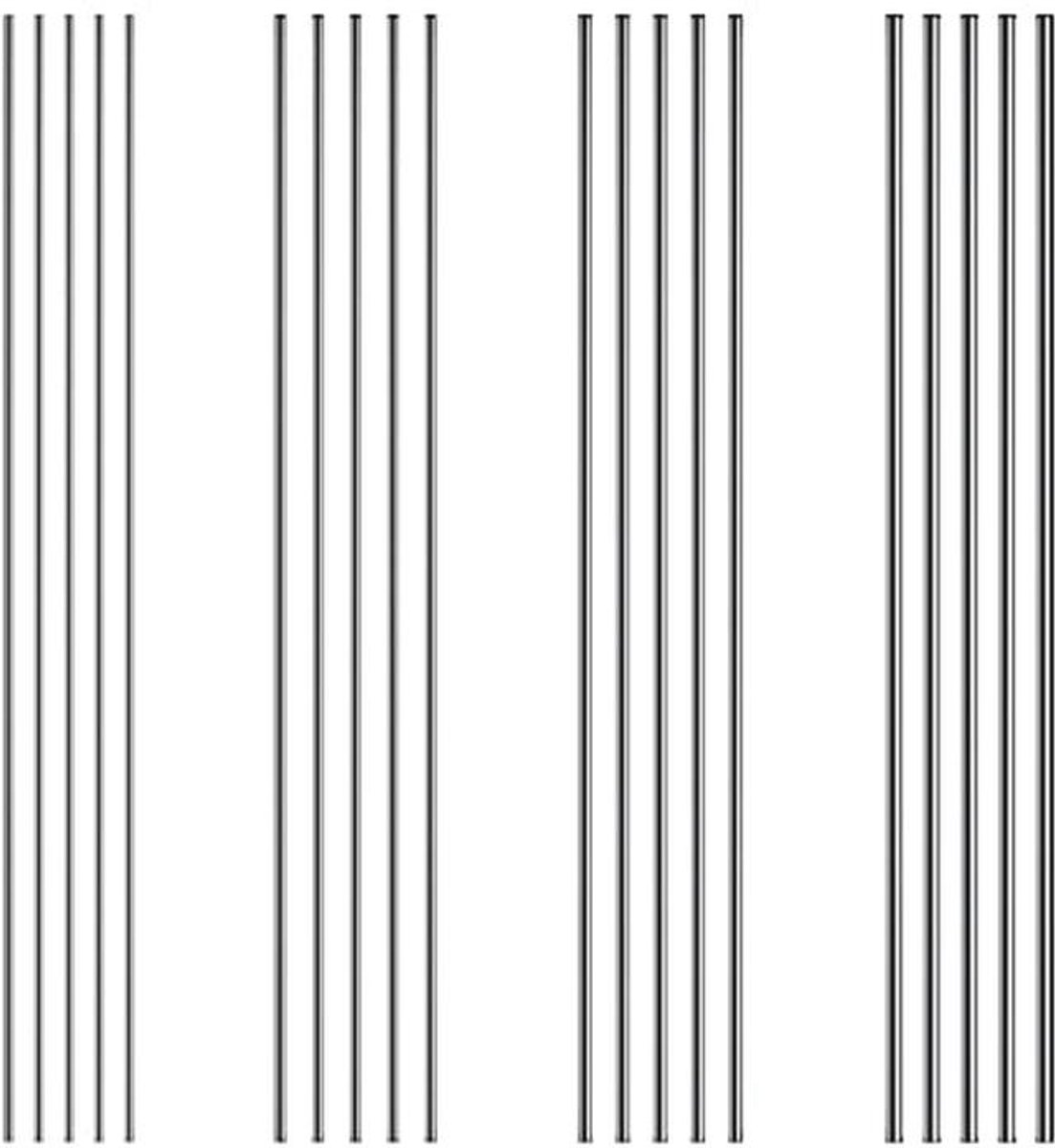 Ronde RVS Staven - Set van 10 Stuks, 30 cm, 3 mm Diameter