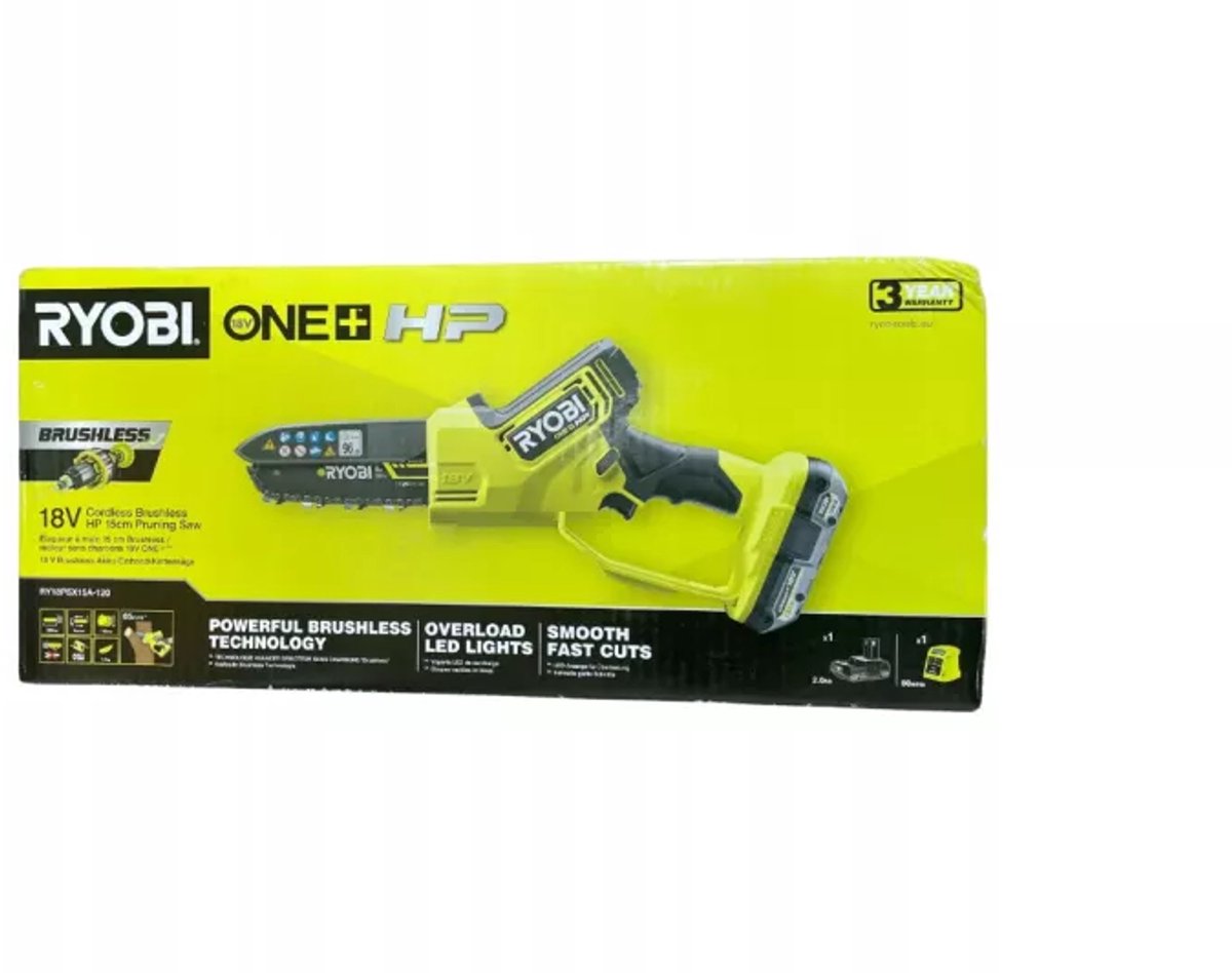 Ryobi RY18PSX15A-120 18V Snoeikettingzaag – 15 cm – Incl. 2.0Ah accu + lader