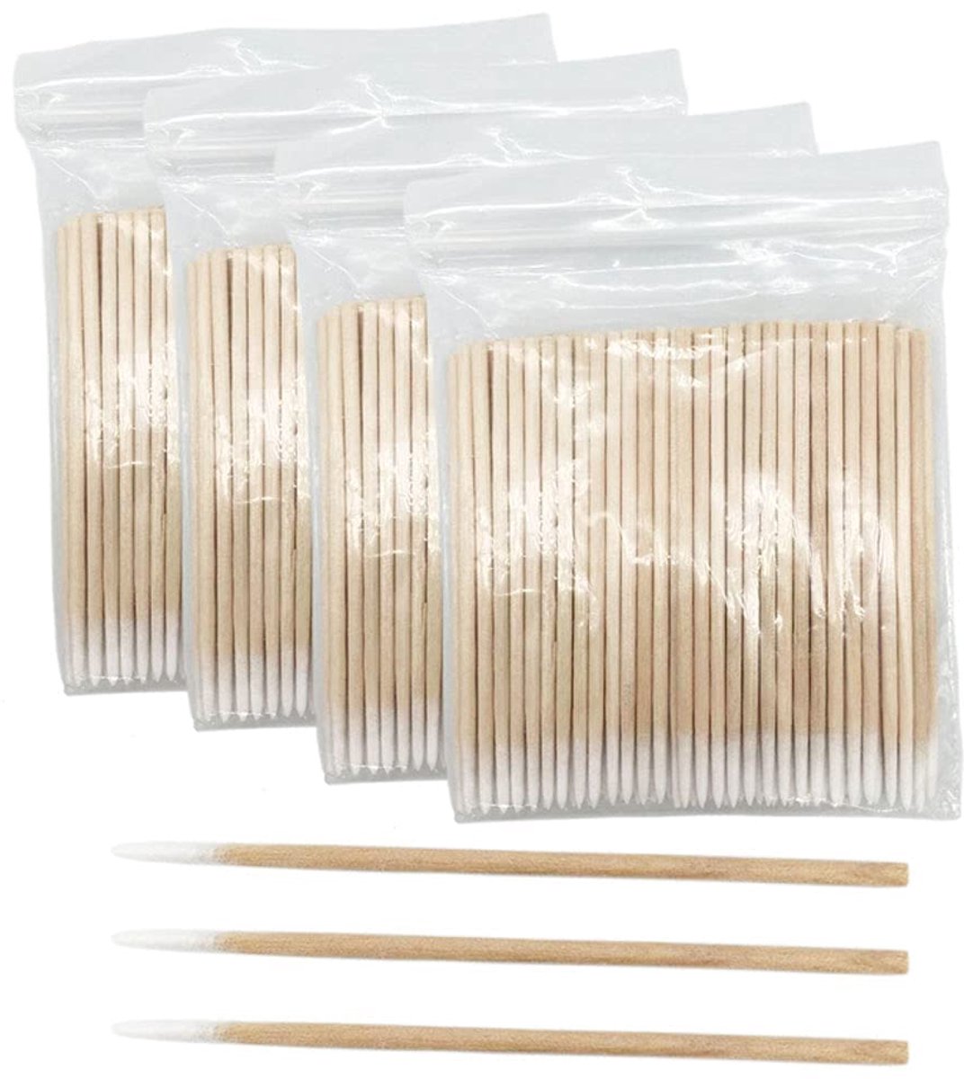 400 stuks wattenstaafjes, puntige wattenstaafjesdispenser, kleine wattenstaafjes, make-up, cosmetica, assistent sticks voor tatoeages, wenkbrauwen, beauty, make-up, nagels