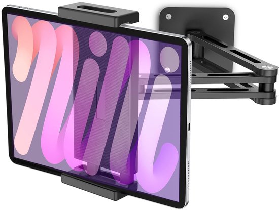 Ynkkvre - Tablet muurbeugel, aluminium wandhouder 360 graden draaibaar, verstelbare wandhouder, Geschikt voor tablets van 4 tot 12,9 inch.