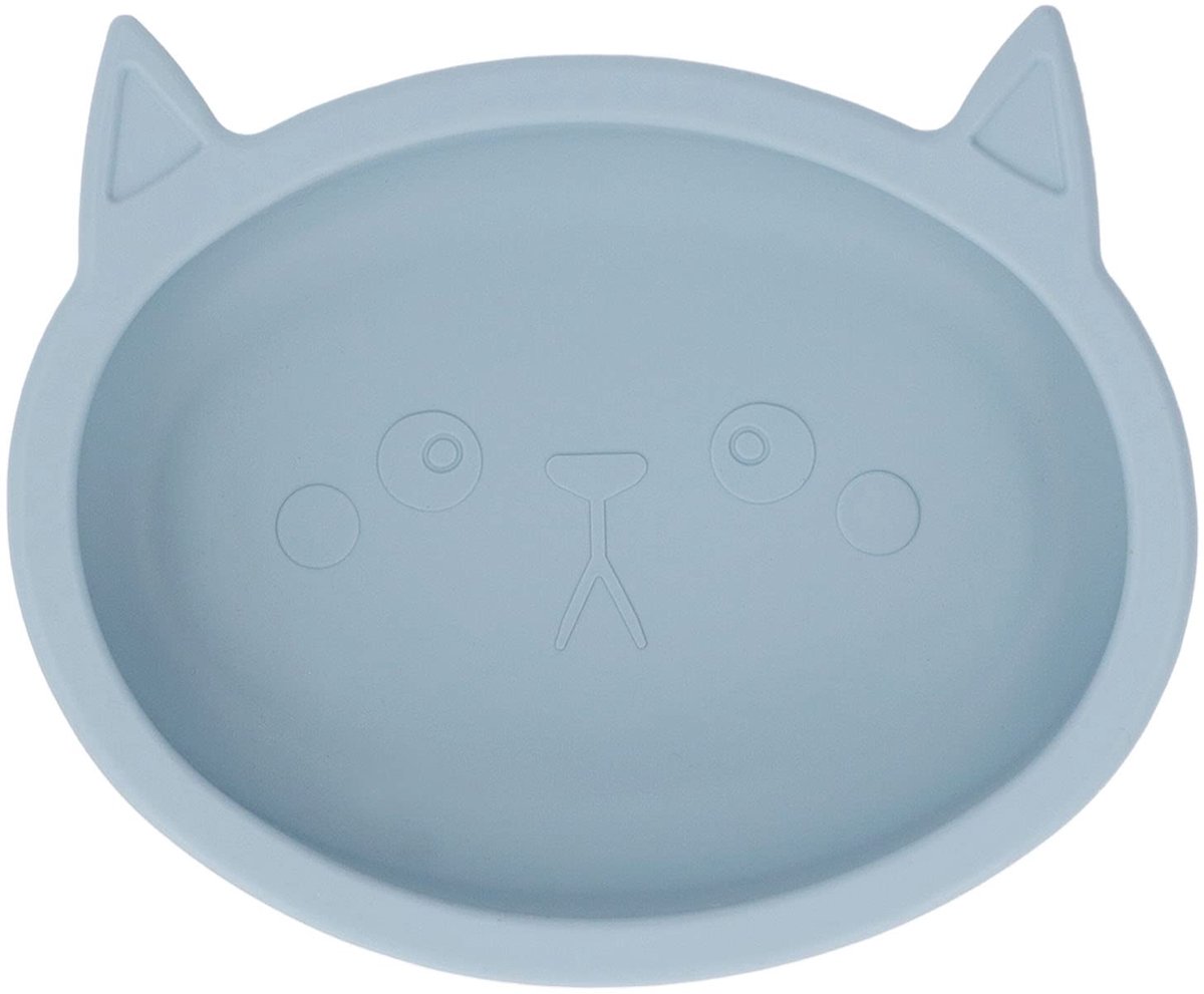Babykom met Zuignap, Cartoon Babykom Schattige Siliconen Kom Zachte Siliconen Schattige Voerbak Katvormige Babykom met Zuignap voor Eetkamer (Blauw)