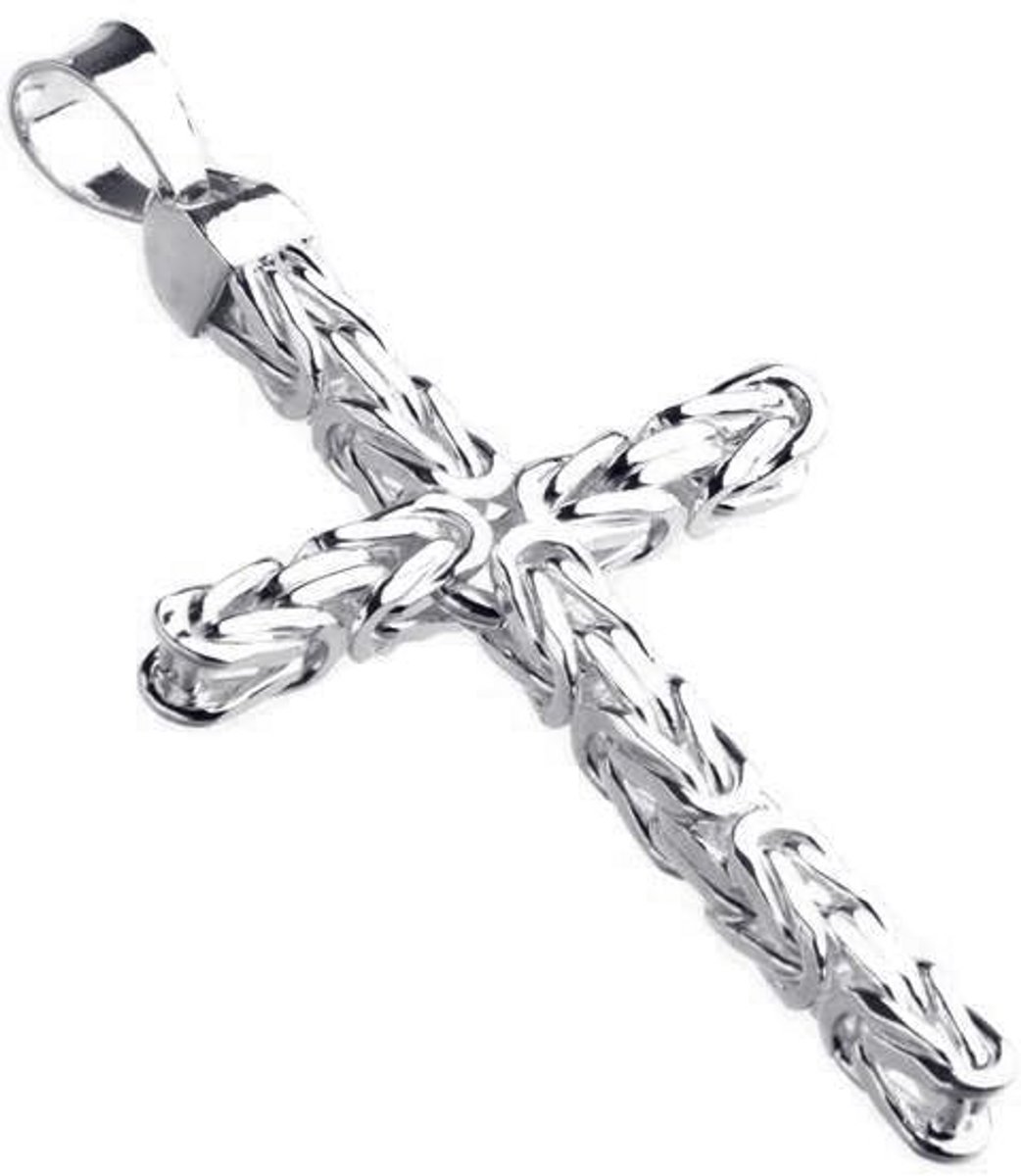 Hanger Kruis Koningsketting 7,5 mm - 925 Zilver