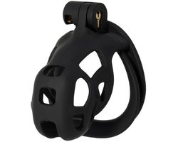 Hidden Desire - Kuisheidskooi - Penis Cage - P-Cage - Kunststof Kuisheidskooi - Chastity - Penis Kooi Zwart - Kuisheidkooi met 4 Ringmaten - Penis Prison Cock Cage - Verkrijgbaar in 4 Lengtes - Male Chastity Cages - Maat S - 8 cm - Zwart