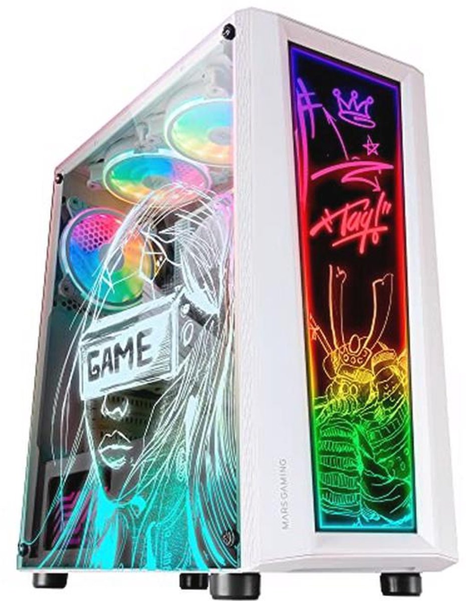 ATX Gaming PC Case met Dual Gehard Glas en RGB Verlichting