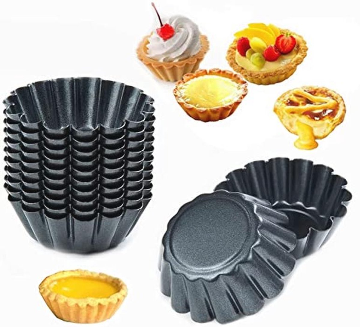 Herbruikbare Mini Bakvormpjes voor Taartjes en Muffins - 12 Stuks