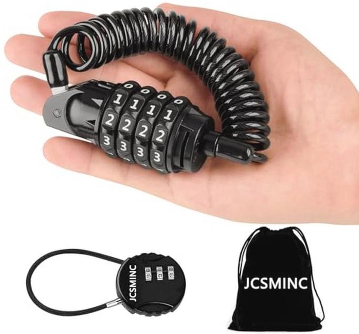 Motorhelmslot met Combinatie Veiligheidsslot - 150 cm Kabelslot voor Scooter, Fiets, Motorfiets en Bagage