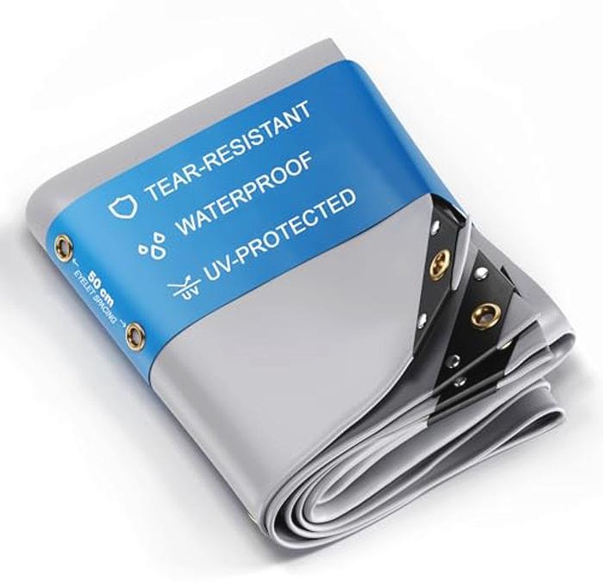 Premium Waterdicht Afdekzeil 300x1000cm – UV Bestendig Vrachtwagenzeil – 450 g/m² – Beschermzeil voor Tuin, Bouw & Transport – Winterbestendig – Grijs