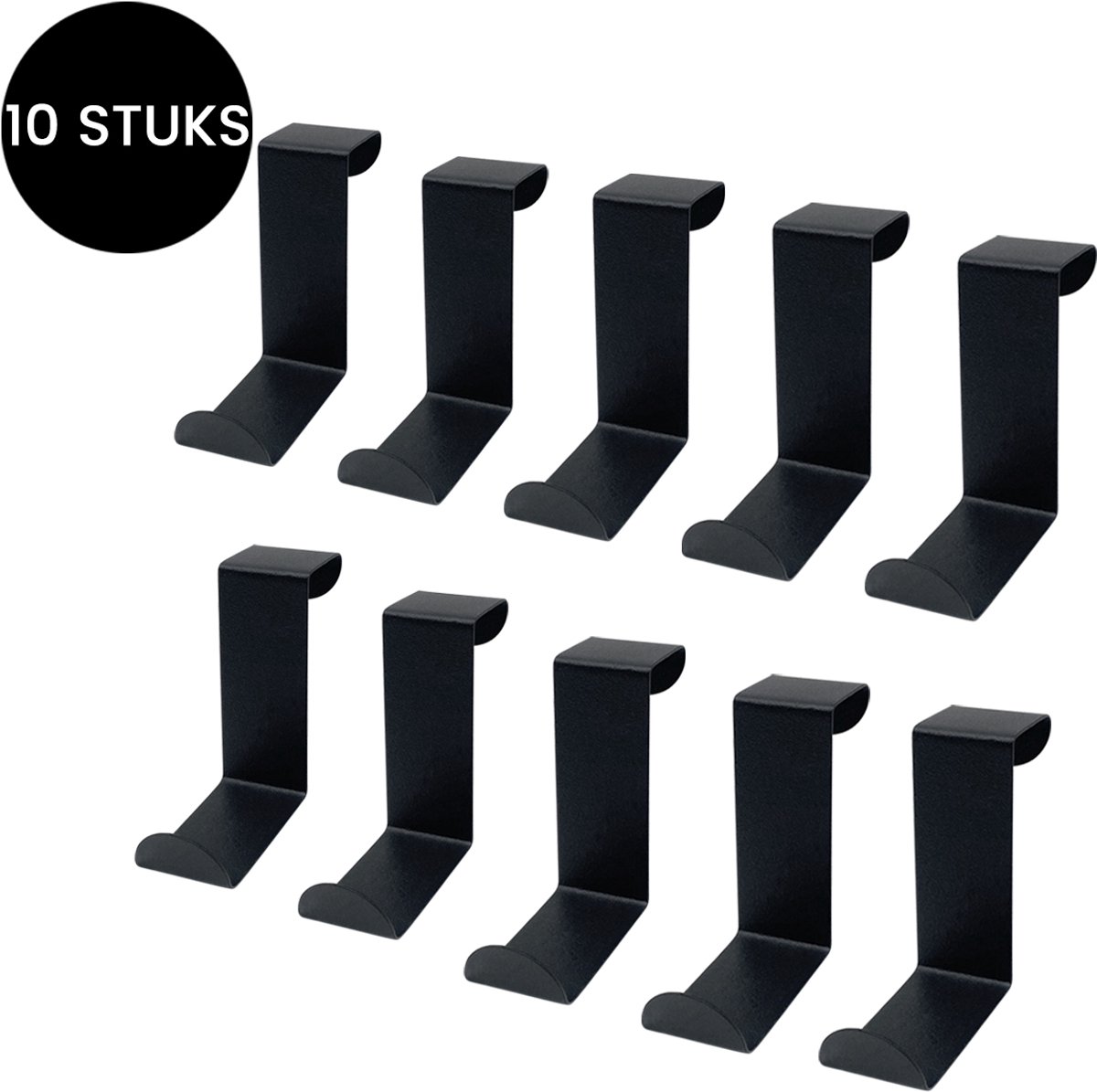 Purepeak Deurhaken over Deur Set 10 Stuks - Kapstokken Hangend - Wandkapstok - Zwart