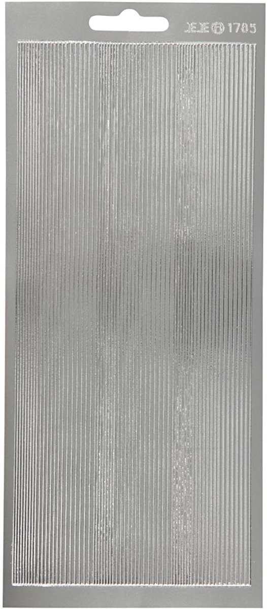 Stickers Zilver - Randen Stickervel - DIY Plakstickers Voor Kaarten Maken & Scrapbooking - Feestelijke Versiering - 10x23 cm