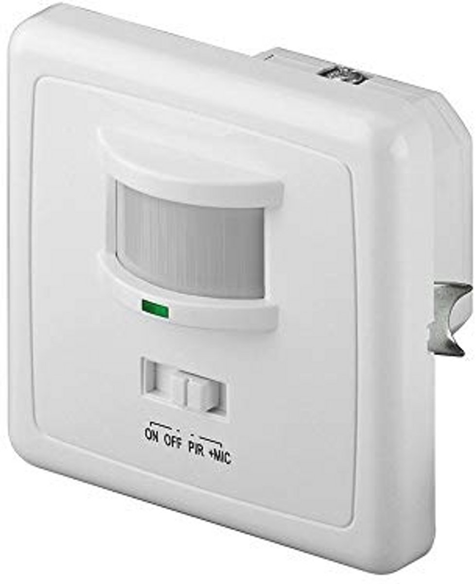 Infrarood en Akoestische Bewegingsmelder voor Wandmontage - 160° Detectie, 9 m Bereik, Binnengebruik (IP20), Geschikt voor LED