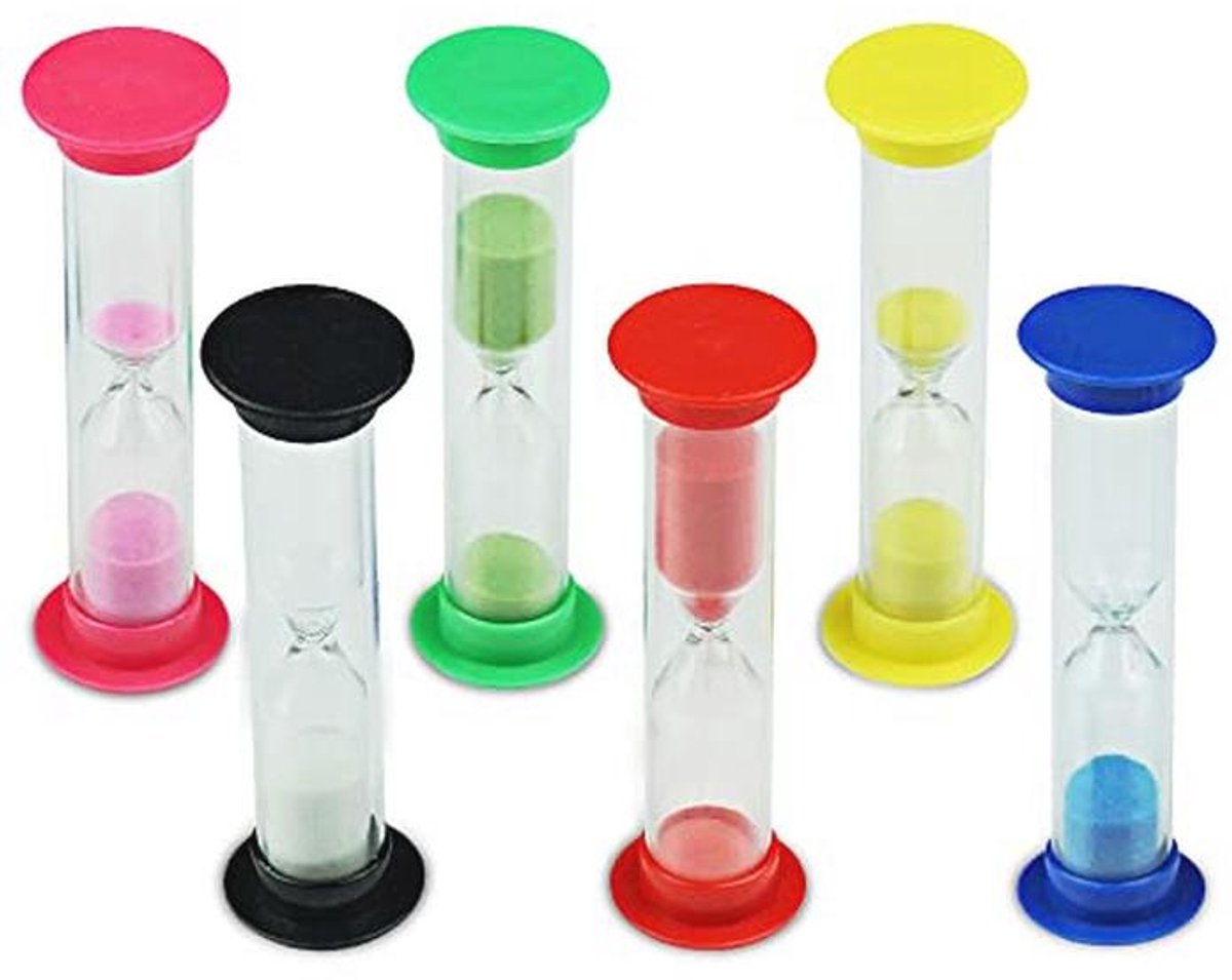 Kleurige Zandloper Set voor Tijdbeheer - Inclusief 6 Stukken van 30s tot 10min
