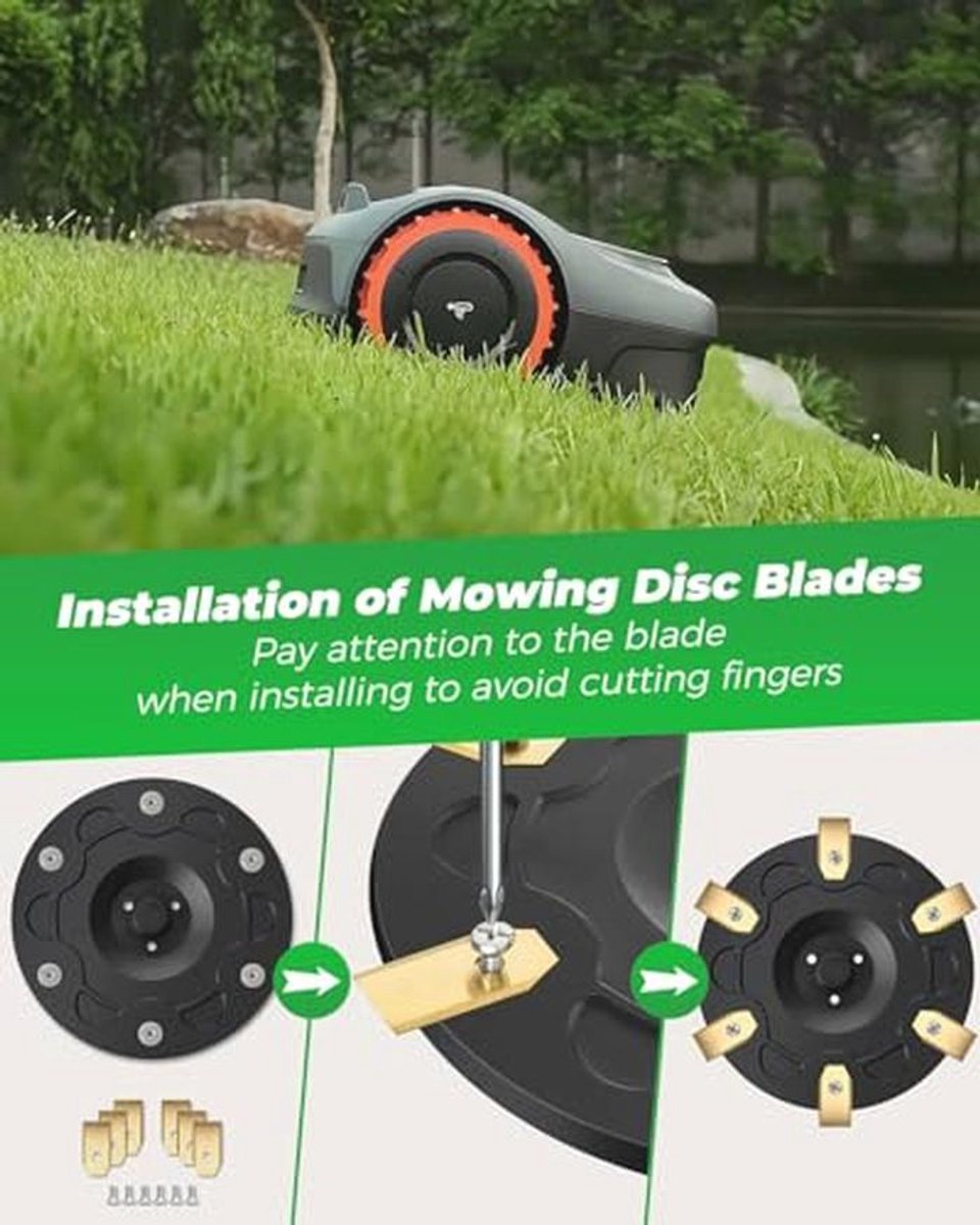 6-delige Robotmaaier Mes Schijf Set met 30 Vervangbladen - afbeelding 3