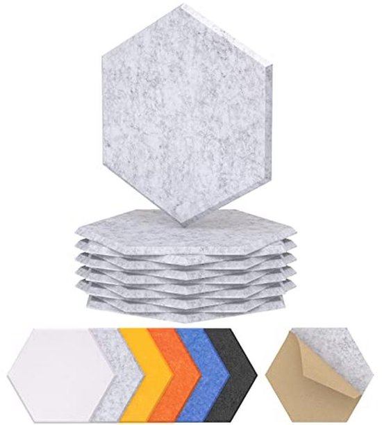 Rdutuok 12 Stuks 30x30x1cm Akoestische Panelen Hoge Dichtheid, Geluiddempend Schuim Voor geluidsstudio, Kantoor & Wanddecoratie(Zilvergrijs