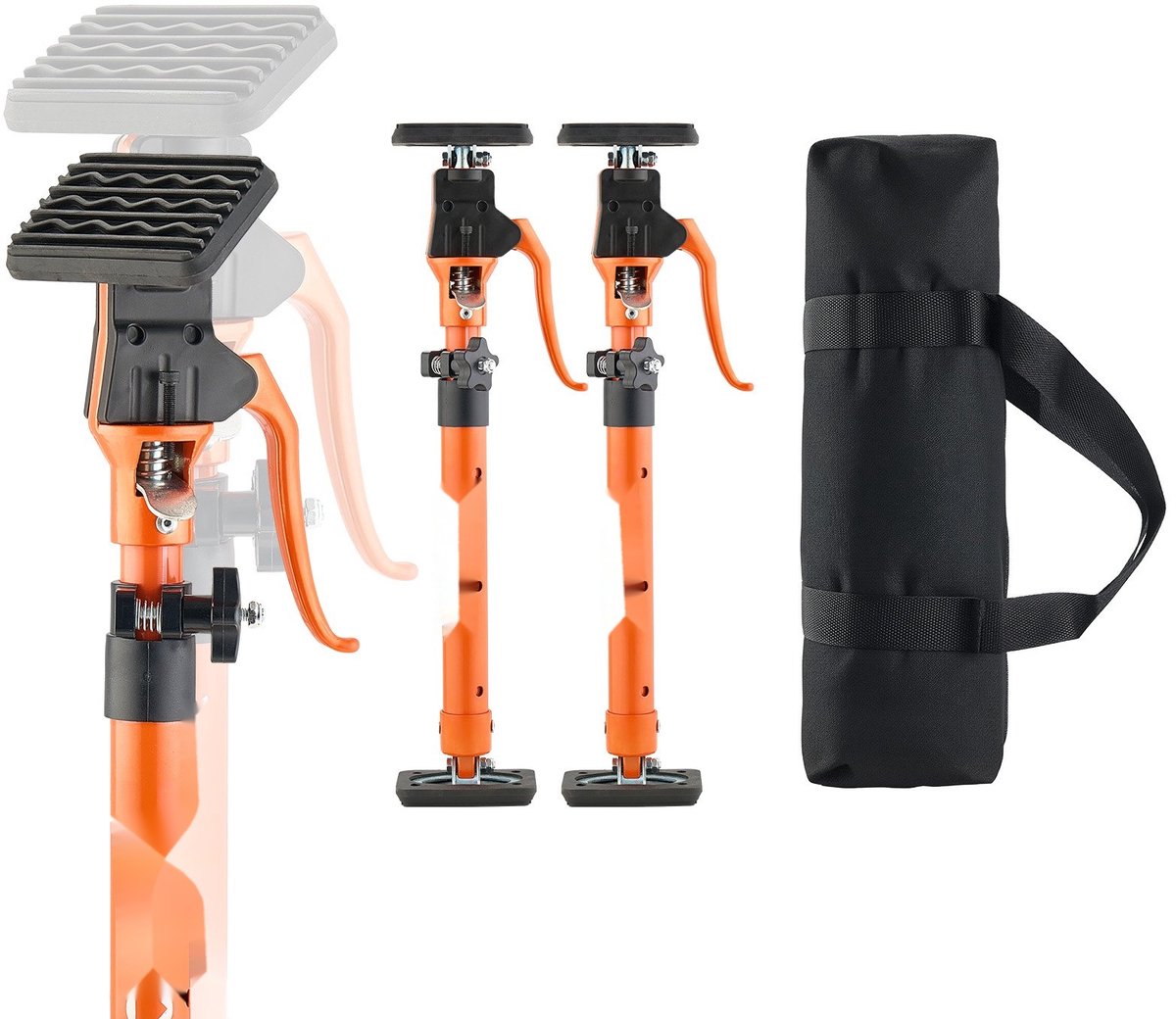 Montagesteun - Telescoopstempel 2-pack - Verstelbaar 48-75 cm - Draagvermogen 100 kg - Eenhandige bediening - Stalen constructie - Plafondsteun voor kasten & gipsplaten