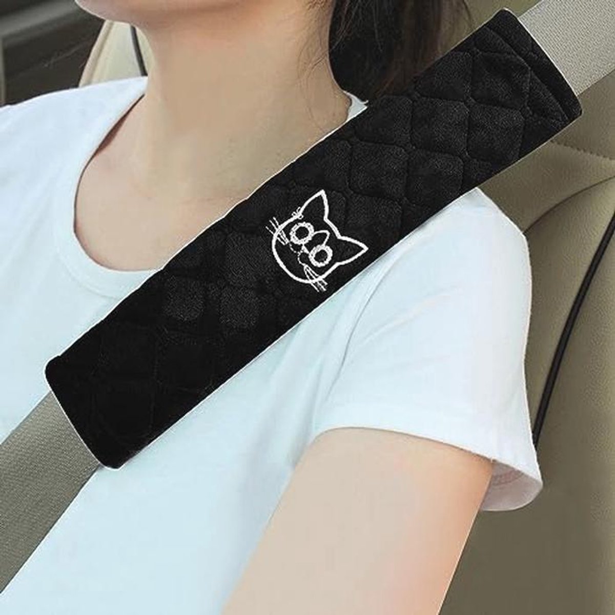 Zachte Veiligheidsgordel Cover met Schouderkussen - 2 Stuks voor Comfortabel Rijden