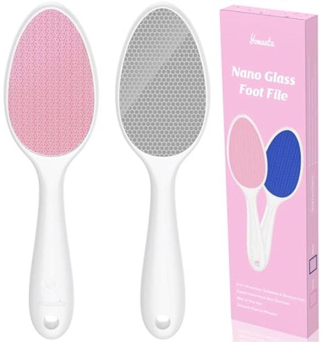 2-in-1 Nano Glass Voetzorg, Effectieve Eeltverwijderaar met Lange Handgreep en Professionele Kwaliteit
