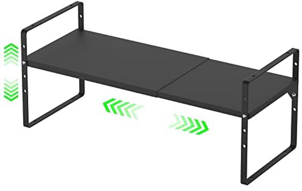 Uitbreidbare keukenkast opbergplank - Stapelbare metalen voorraadkast organizer