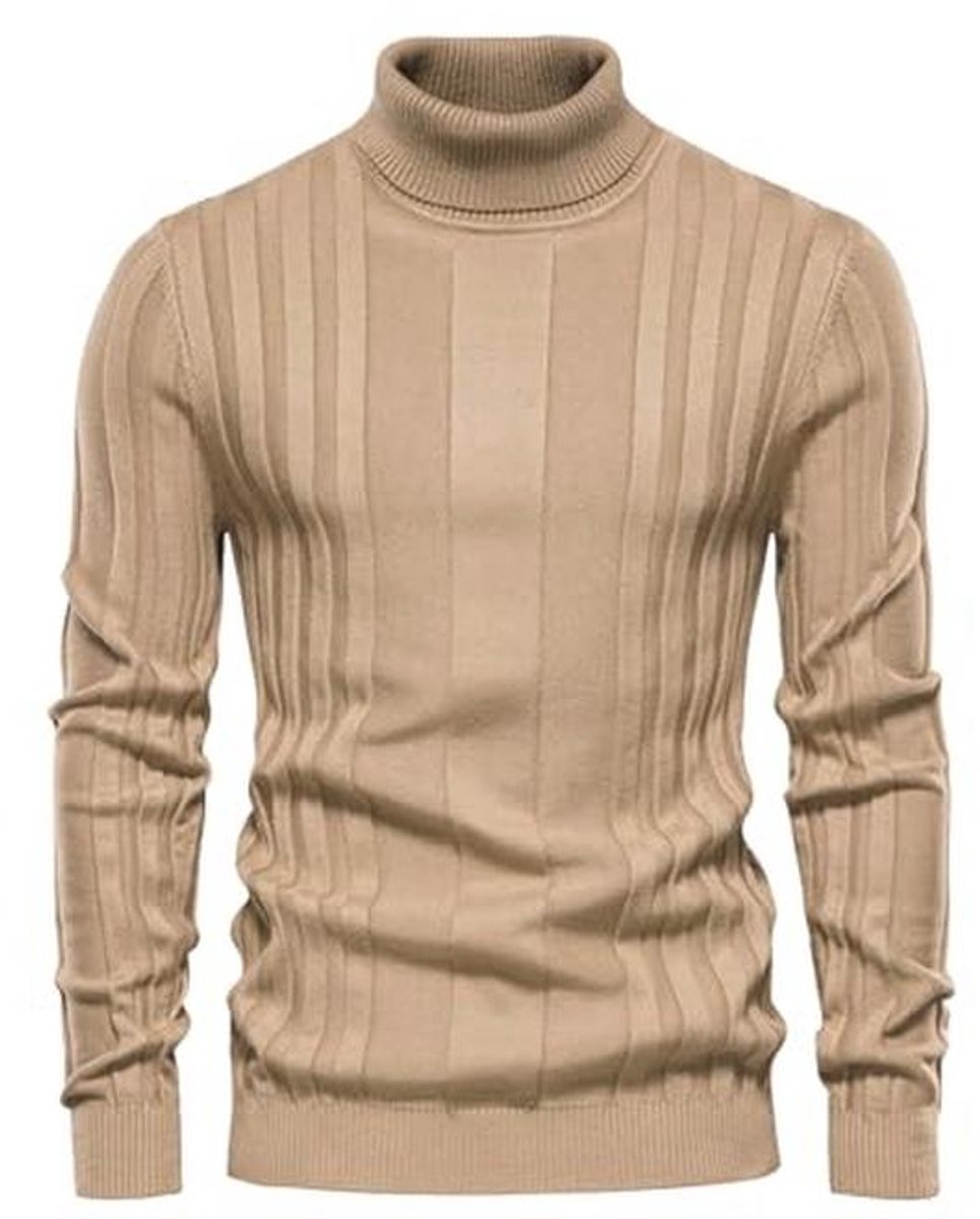 Slim Fit Heren Coltrui met Lange Mouwen en Opstaande Kraag