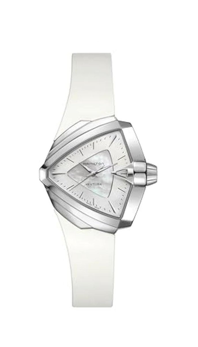 Analoog quartz horloge voor dames met siliconen band in wit