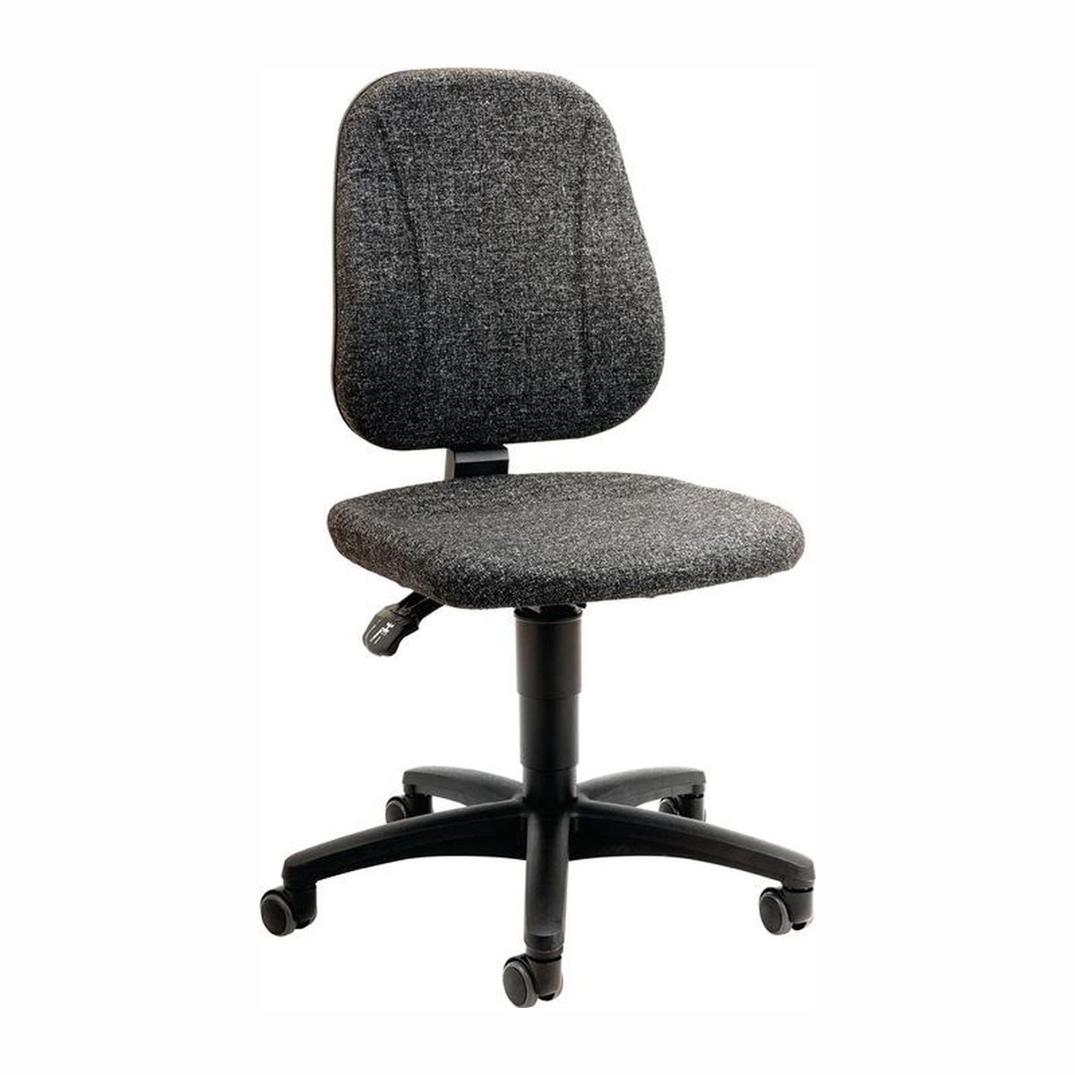 Werkstoel 9653, stoffen bekleding, wielen, antraciet