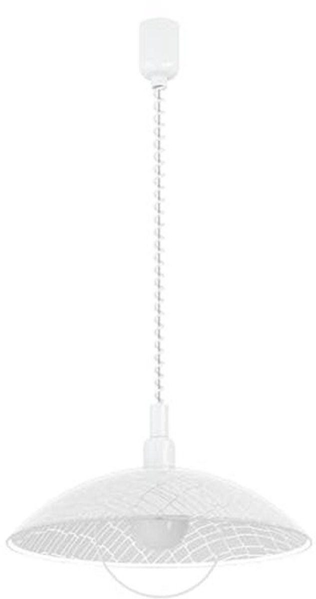 Hanglamp met Spiraalkabel, Verstelbare 1-Lichts Verlichting voor Keuken of Eettafel, Wit e