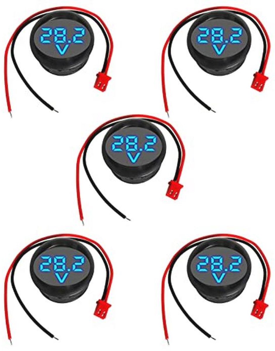 Mini volmeter DC 4-100V - Nauwkeurige digitale spanningsmeter met LED-display - Omgekeerde polariteitsbescherming - 5 stuks