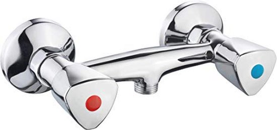 CON:P Eengreepsmengkraan Anza - Hoogwaardige messing behuizing - verchroomd - 1/2 inch douche-uitgang/eengreepsmengkraan voor wandmontage/ badkraan / SA932