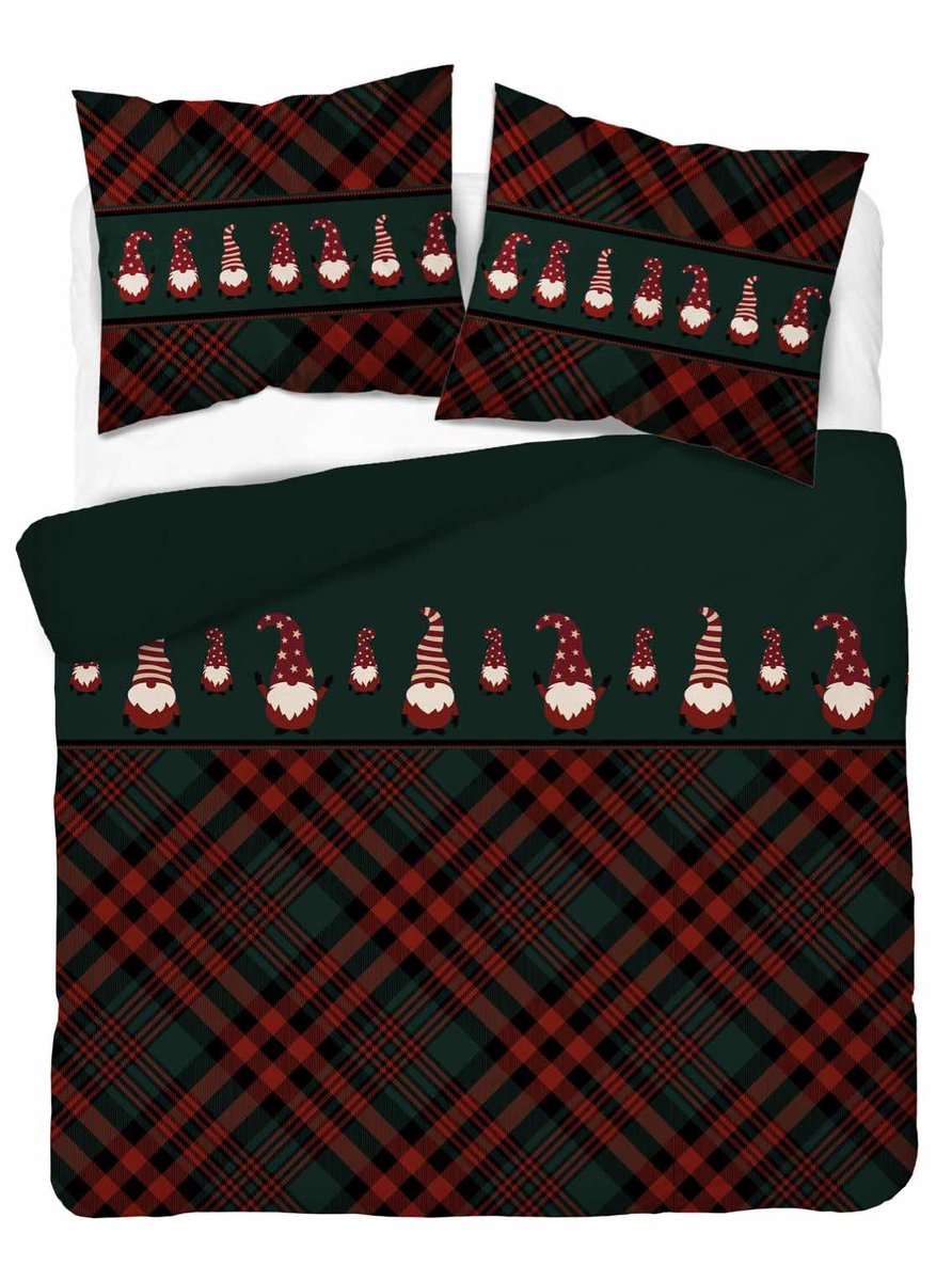 Kerst Dekbedovertrek 220x200cm Winter Kerstmis Christmas X-Mas Katoen GroteKussensloop 70x80cm