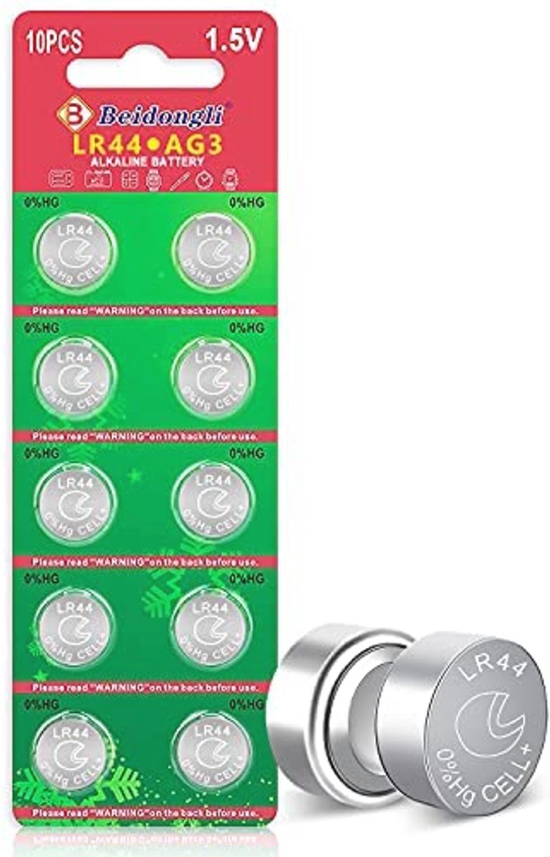 Alkaline Knoopcelbatterijen AG13 LR44 - 10 Stuks - 1.5V - Zonder Kwik