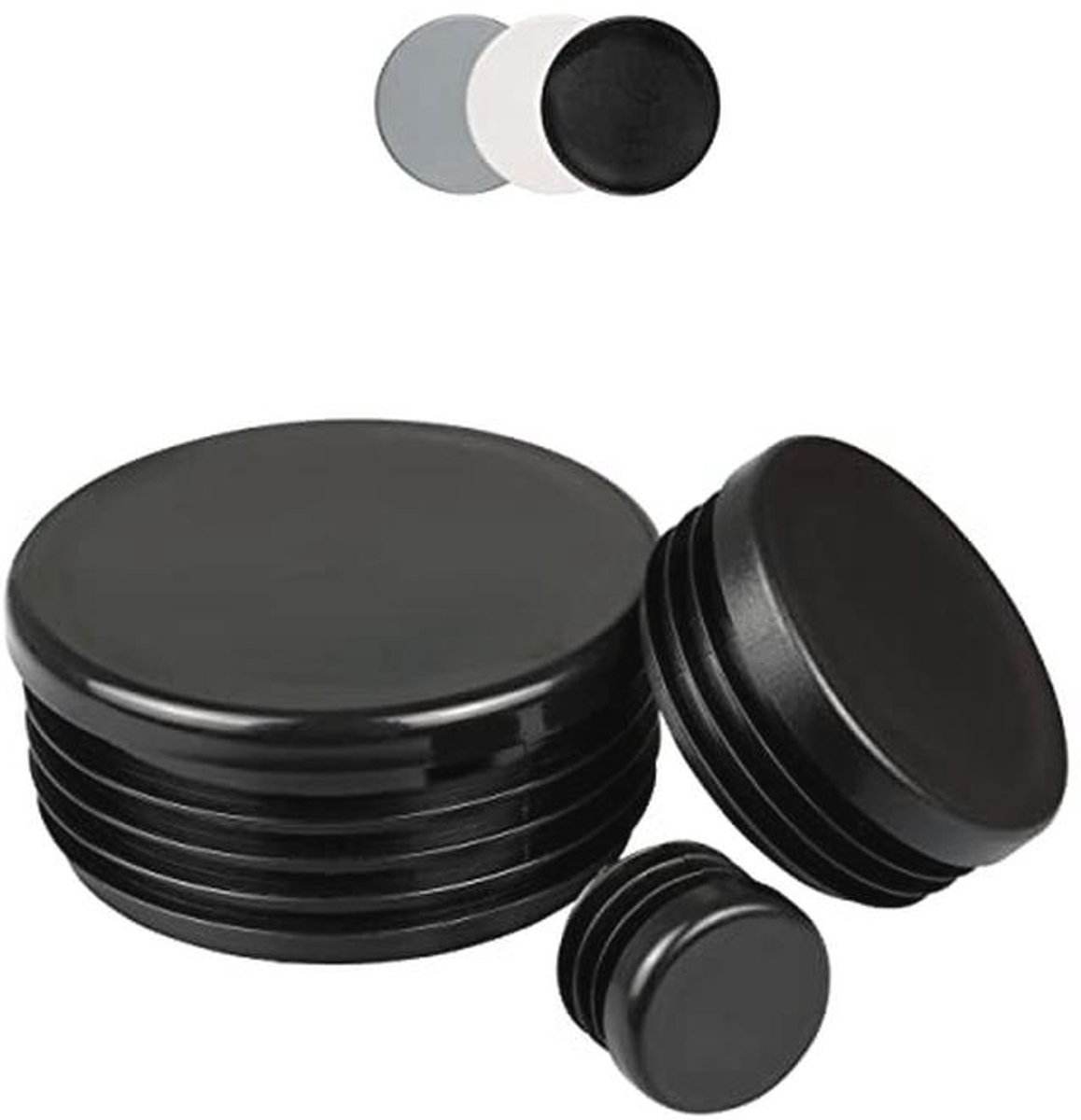 Kunststof ronde buisstoppen 10 mm - 120 mm | Lamellenstops en Meubelglijders