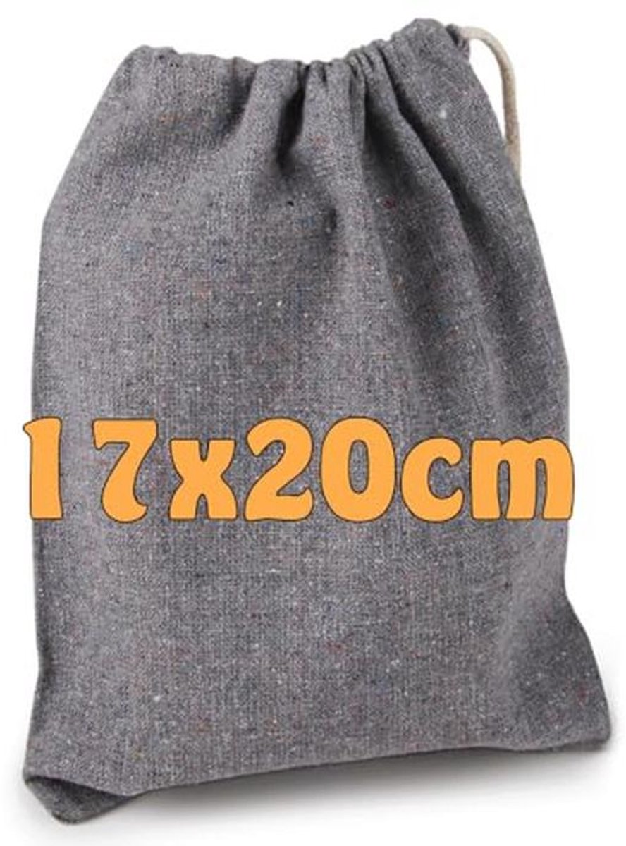 Katoenen tas met trekkoord 17 x 20 cm - 25 stuks - Duurzaam en veelzijdig
