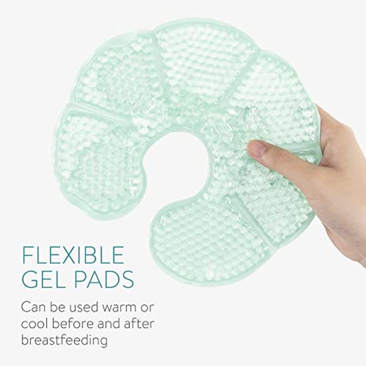 Set van 2 thermische kompressen - Herbruikbare gel pads voor warme en koude toepassing - Ideaal voor borstvoeding - Groene en grijze varianten — cadeau in Cadeau-ideeën - foto 5