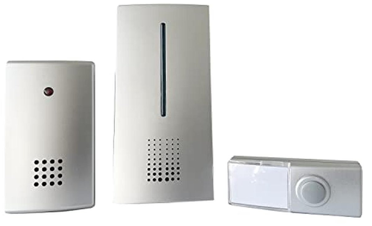 Draadloze Gong Set met 2 Ontvangers en 1 Transmitter - Maximale Bereik van 100 m, 8 Instelbare Melodieën, Optisch Oproepsignaal