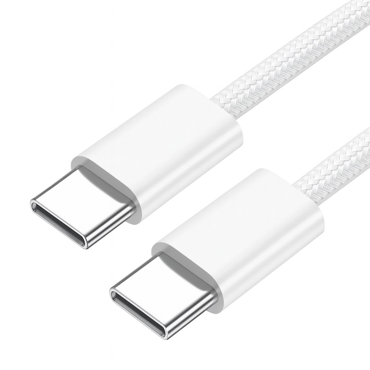 USB-C naar USB-C kabel - 2 meter - Oplaadkabel - Gevlochten - Geschikt voor meerdere devices - Universeel - Cable - Charger - Lader - Snellader - Tablet - Pro - Plus