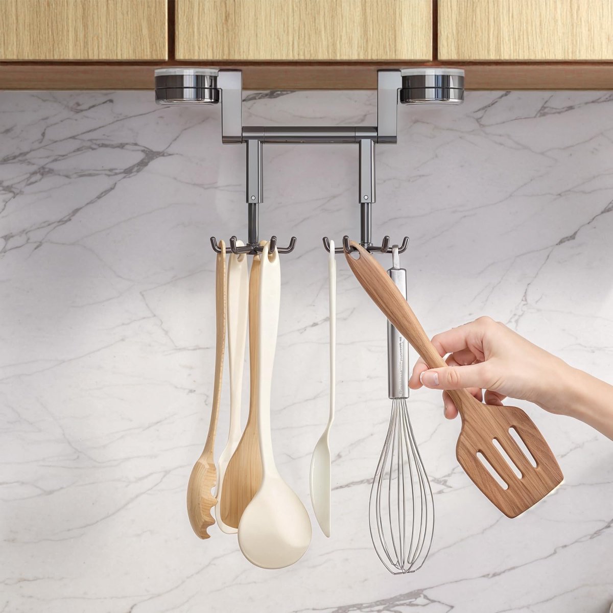 Unyqoos® Handige keukenhaak met 12 haken en drie flexibele ophangmogelijkheden
