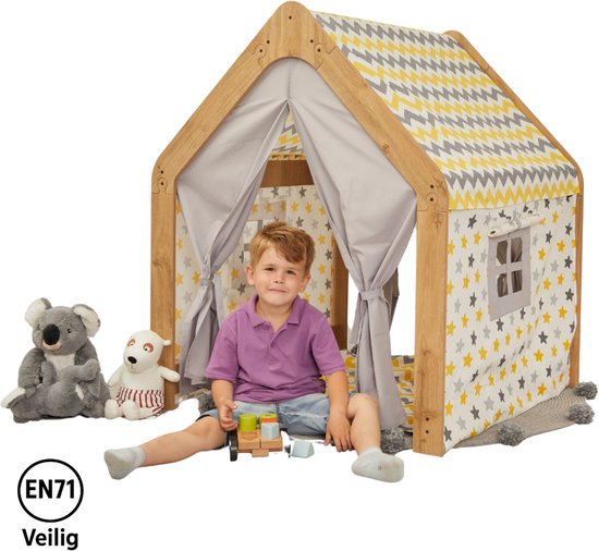 MineraKids® Speeltent | Speeltent meisjes & jongens | Speelhuisje | Speelhuisje binnen & buiten | Stevige Speeltent | Speeltent met ramen | Speeltenten | Kids Play House